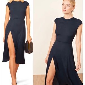 NWT Navy Reformation Gavin Dress Size 6 Midi